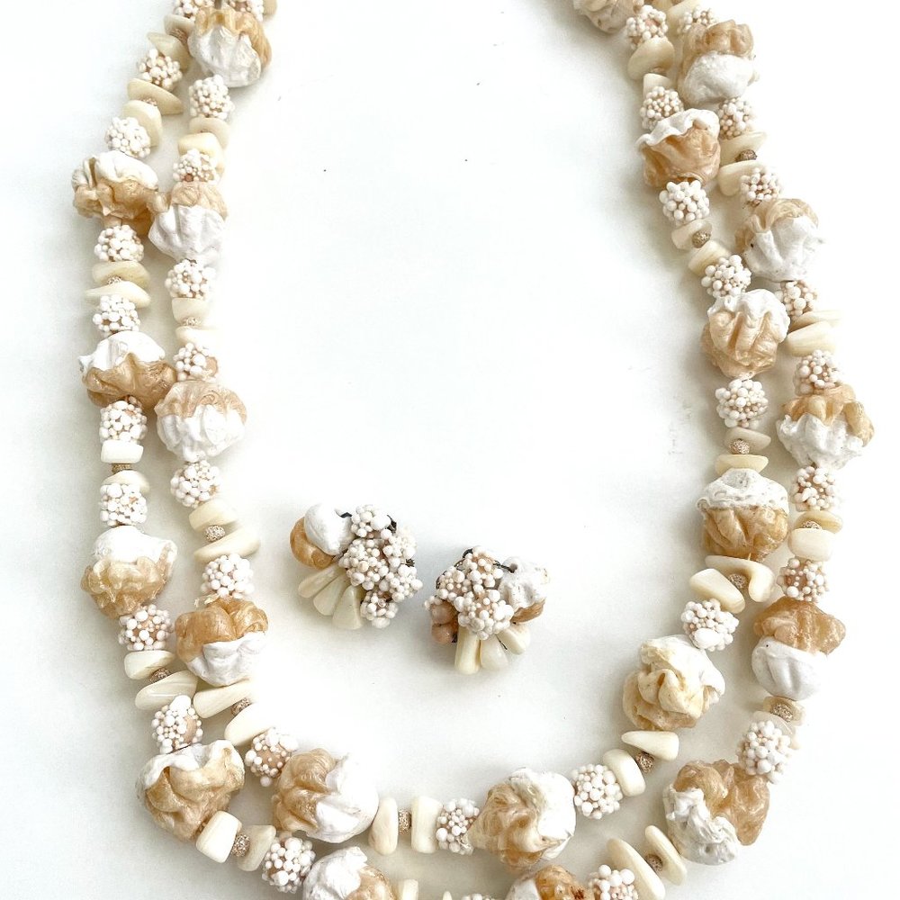 Japan Signed RARE Vintage Necklace and Earrings Chunky Necklace and Earrings set